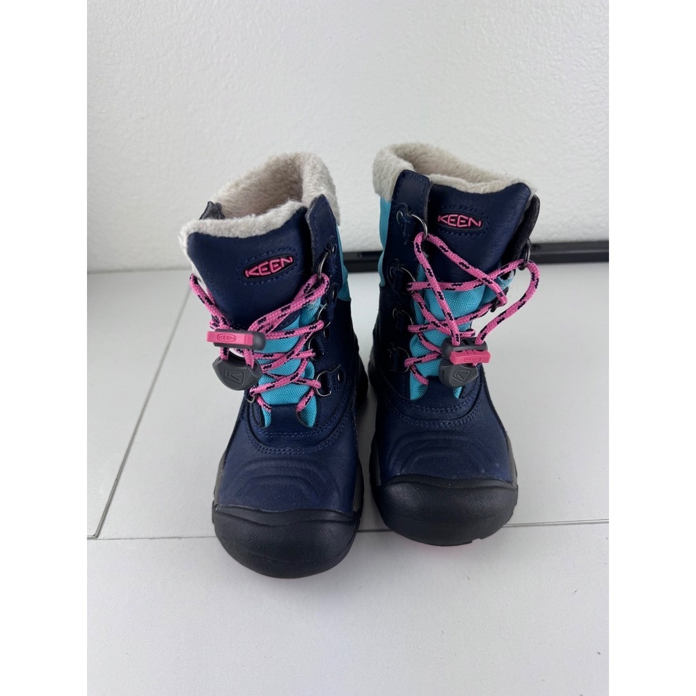 KEEN Kids Winter Boots Navy Blue Pink Teal‎ Waterproof Insulated Size 9 Toddler